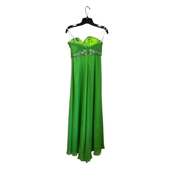 Camille La Vie Green Strapless Prom Gown Beaded Formal Dress Sz 4 - Picture 2 of 11